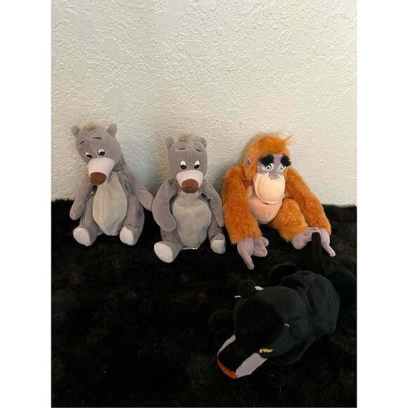 Vintage Disney Store Jungle Book Mini Bean Bag Plush - Set of 4 - Picture 1 of 5